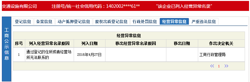 該企業(yè)已列入經營異常名錄怎么回事