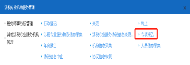 山西省電子稅務(wù)局專項報告頁面