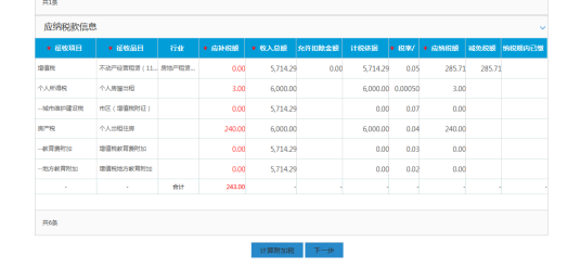 應納稅款信息