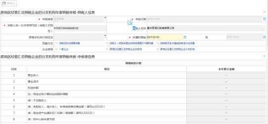 填寫匯總納稅企業(yè)二級分支機(jī)構(gòu)企業(yè)年度申報(bào)信息