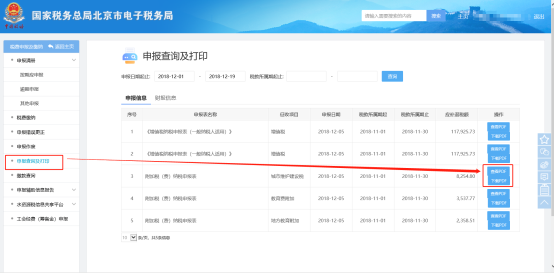 申報(bào)查詢及打印