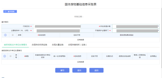 根據(jù)業(yè)務(wù)需要維護(hù)附表【固體廢物信息采集表】