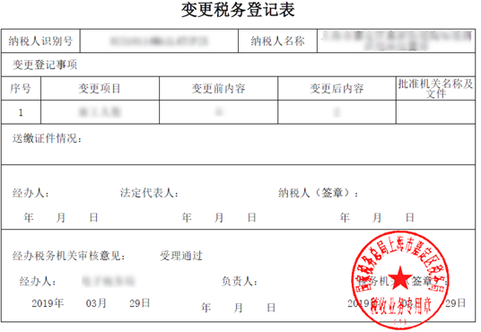 變更稅務(wù)登記表