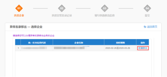 選擇需要辦理的企業(yè)(個(gè)體戶）