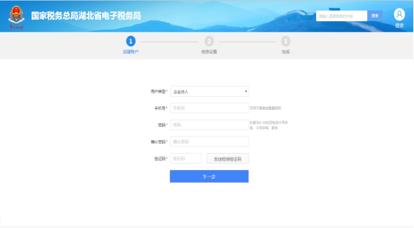 湖北省電子稅務(wù)局注冊填寫界面