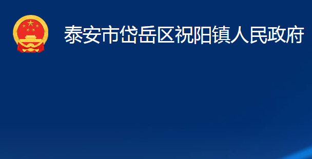 泰安市岱岳區(qū)祝陽鎮(zhèn)人民政府